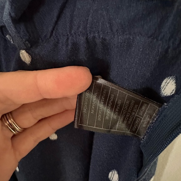 Women’s Small Navy Polka Dot Culottes with tie waist - Picture 6 of 6